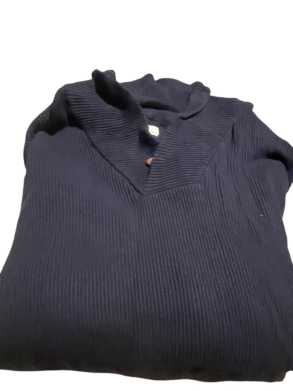 Southern Pines size XL Ribbed Knit V-Neck Sweater in Navy